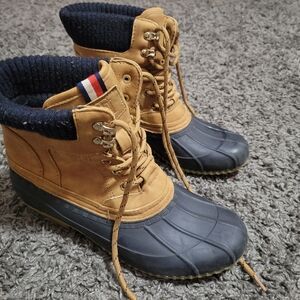 Tan and Black Duck Boots